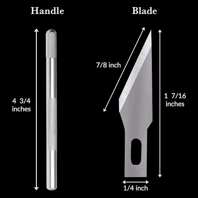 WA Portman Hobby Knife Set – 1pc Precision Craft Knife Set with 10 SK5#11 Steel Hobby Blades – Art Cutter Tool for Paper, Vinyl, Leather, Plastic, Fabric, Wood – Essential DIY and Craft Supplies