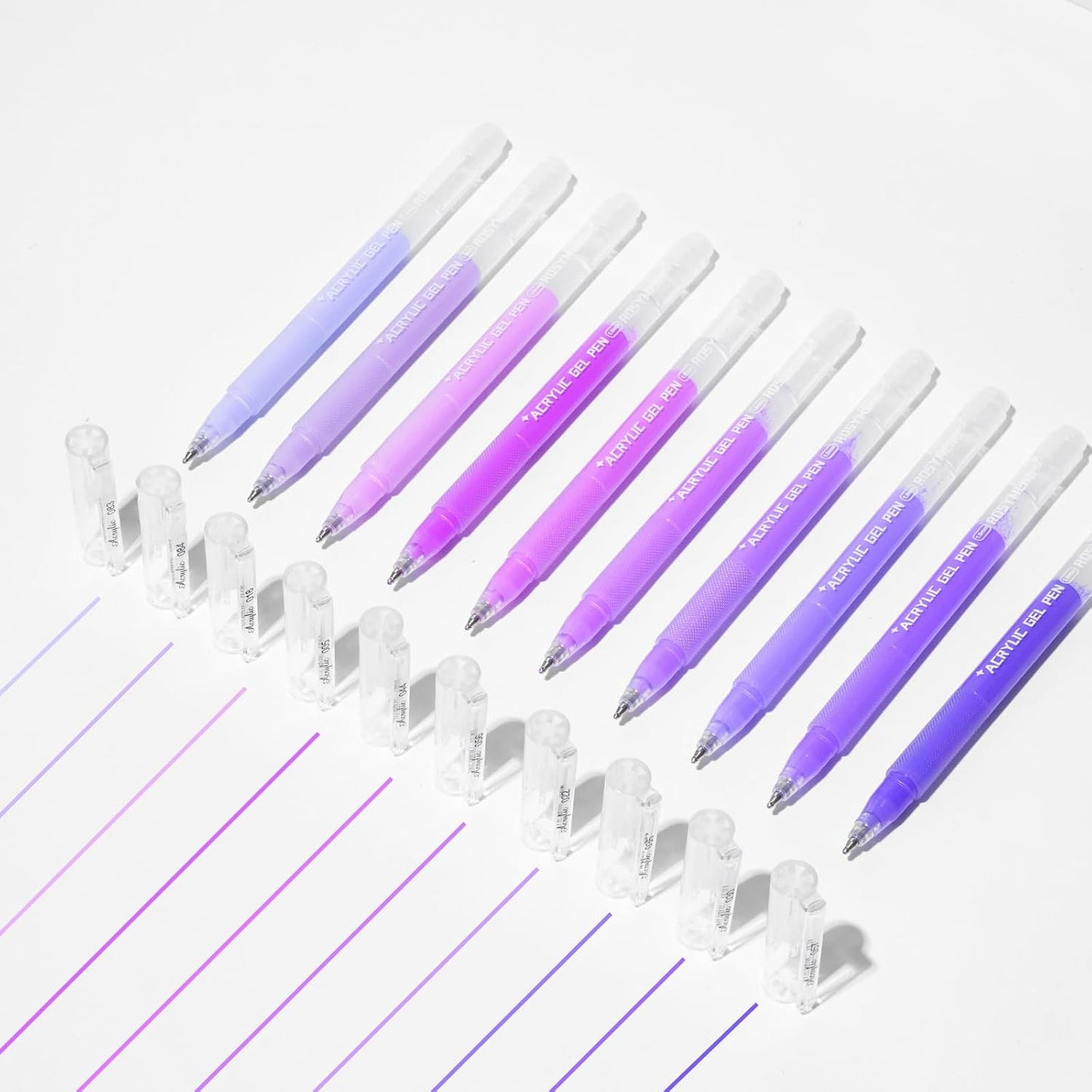 ROSYMENG 10 Colors Acrylic Gel Pens Set, Big-Capacity Ink Acrylic Paint Pen for Adults Coloring Books, Waterproof Paint Markers for Canvas, Rock, Wood, Drawing Doodling, Ceramic, Fabric, DIY Crafts