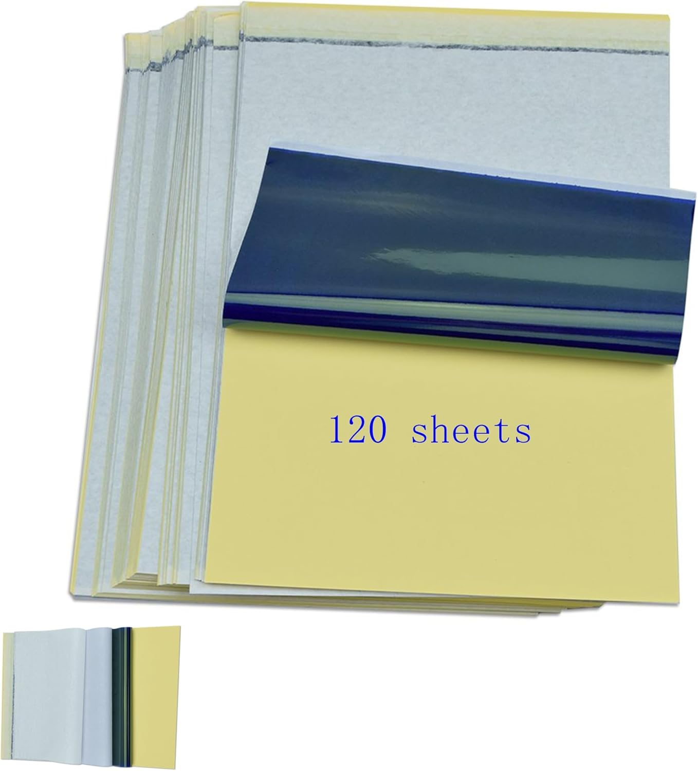 Tattoo Transfer Paper,120 Sheets Tattoo Stencil Paper, Stencil Paper for Tattooing,8.5" x 11" A4 Size,4 Layers Thermal Transfer Paper DIY Tattoo