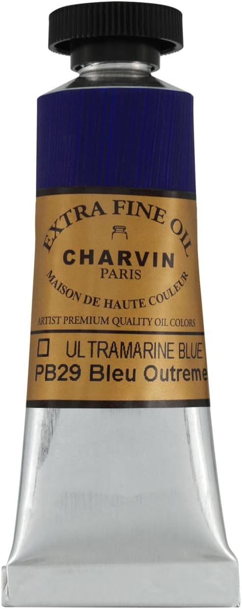 Charvin Extra Fine Oil Paint, Ultramarine Blue 20 mL - Triple-Milled, Rich Texture, Poppy Oil-Based, Light-Fast, Handmade, Archival Quality