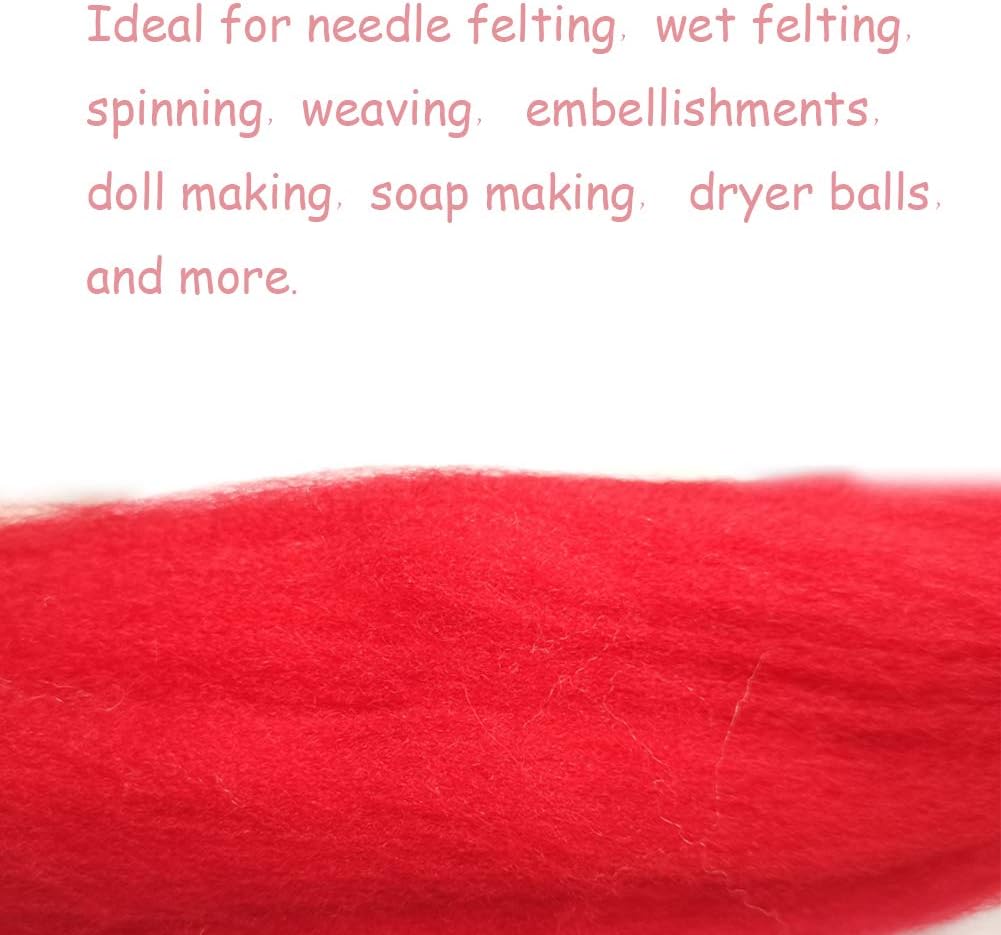 Wool Roving Bulk - 8.82oz Super Wool Chunky Yarn, Wool Roving Top for Needle Felting, Soft Felting Wool Supplies for Hand Spinning, Blending, Weaving and DIY Craft