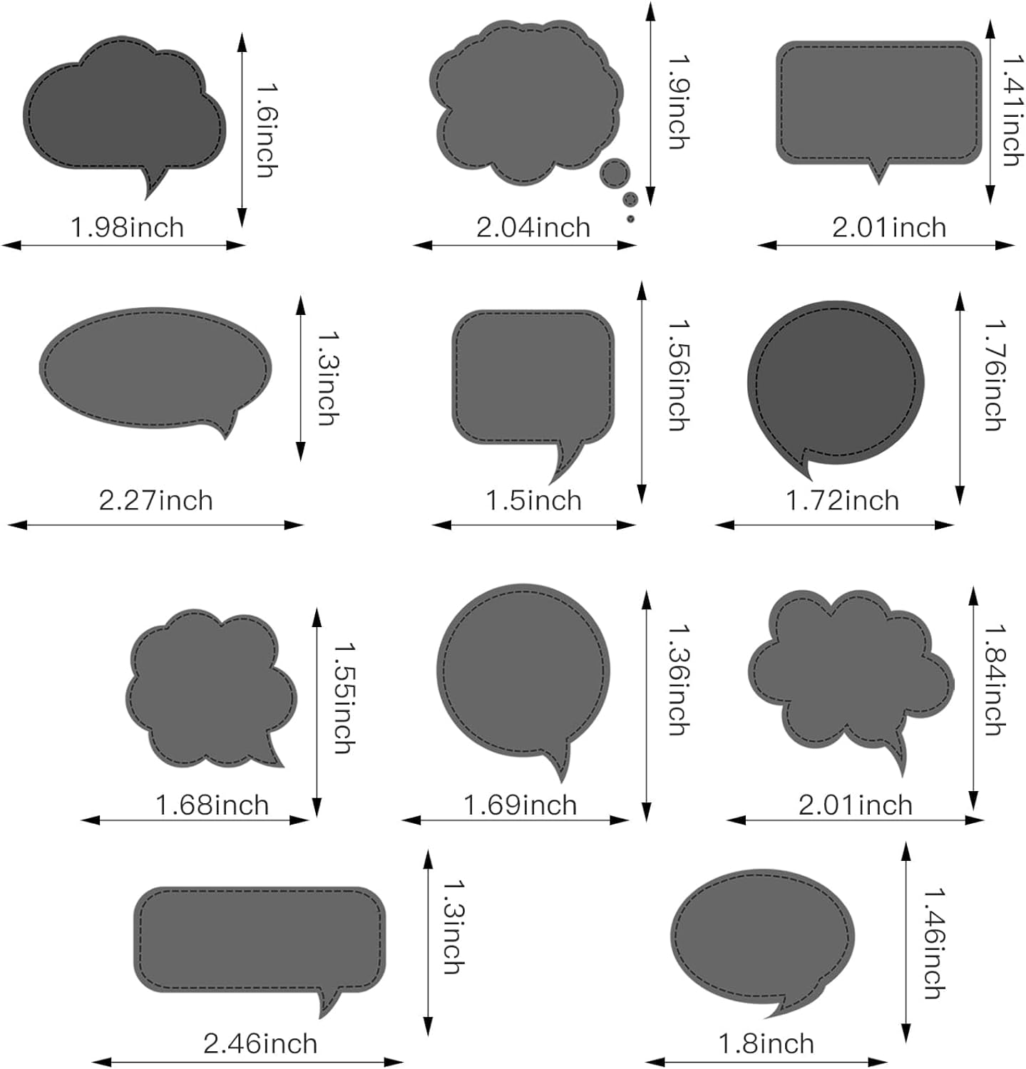 YKW 11PCS Multi-Shape Speech Bubble Chat Cutting Dies, DIY Paper Craft Cutting Dies for Scrapbooking Card Making Journal Decoration and Paper Art Perfect for Craft Enthusiasts and Kids Metal Die Cuts