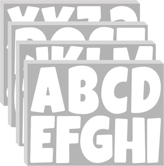 Bemeol Letter Stickers 351 Pieces 4 Inch Bulletin Board Letters Alphabet Cutout Letter for Bulletin Board Display Home Classroom School Decor(White)