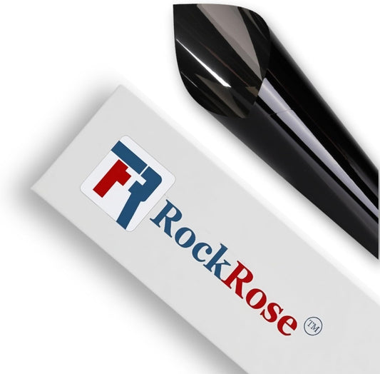 Rockrose Professional Window Tint for Home – One Way Privacy Window Film for Home Offices Heat Blocker Reflective Adhesive Mirror Tint with 99% UV Block – Black-Silver 36 in x 25FT