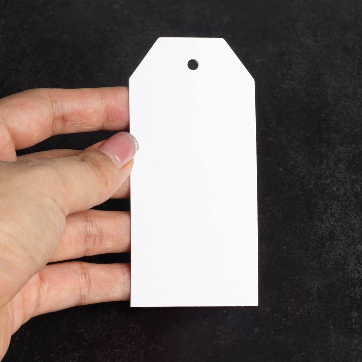 200PCS Paper Gift Tags with String, 3.7"x1.8"Blank Hangtags for DIY Arts and Crafts Wedding Holiday Present (White)