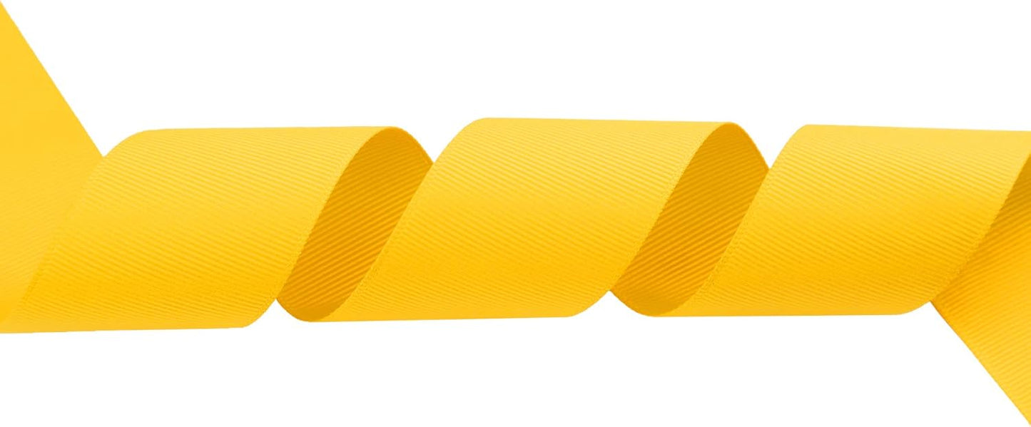 ITIsparkle 11/2" Inch Grosgrain Ribbon 25 Yards-Roll Set for Gift Wrapping Cake Decoration Party Favor Hair Braids Hair Bow Baby Shower Decoration Floral Arrangement Craft Supplies, Maize Ribbon