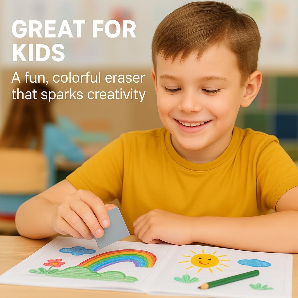 Kneaded Erasers, 24 Pack – Grey, Moldable & Kneadable Art Erasers for Drawing, Sketching, & Artist Use, Perfect for Artists, Drawings, & Crafting