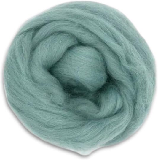 Revolution Fibers Dyed Corriedale Wool | 8.2 Ounces of Premium Combed Wool Top | 26 Micron, 100% Pure Corriedale Wool Roving, Ethically Sourced (Teal Green)