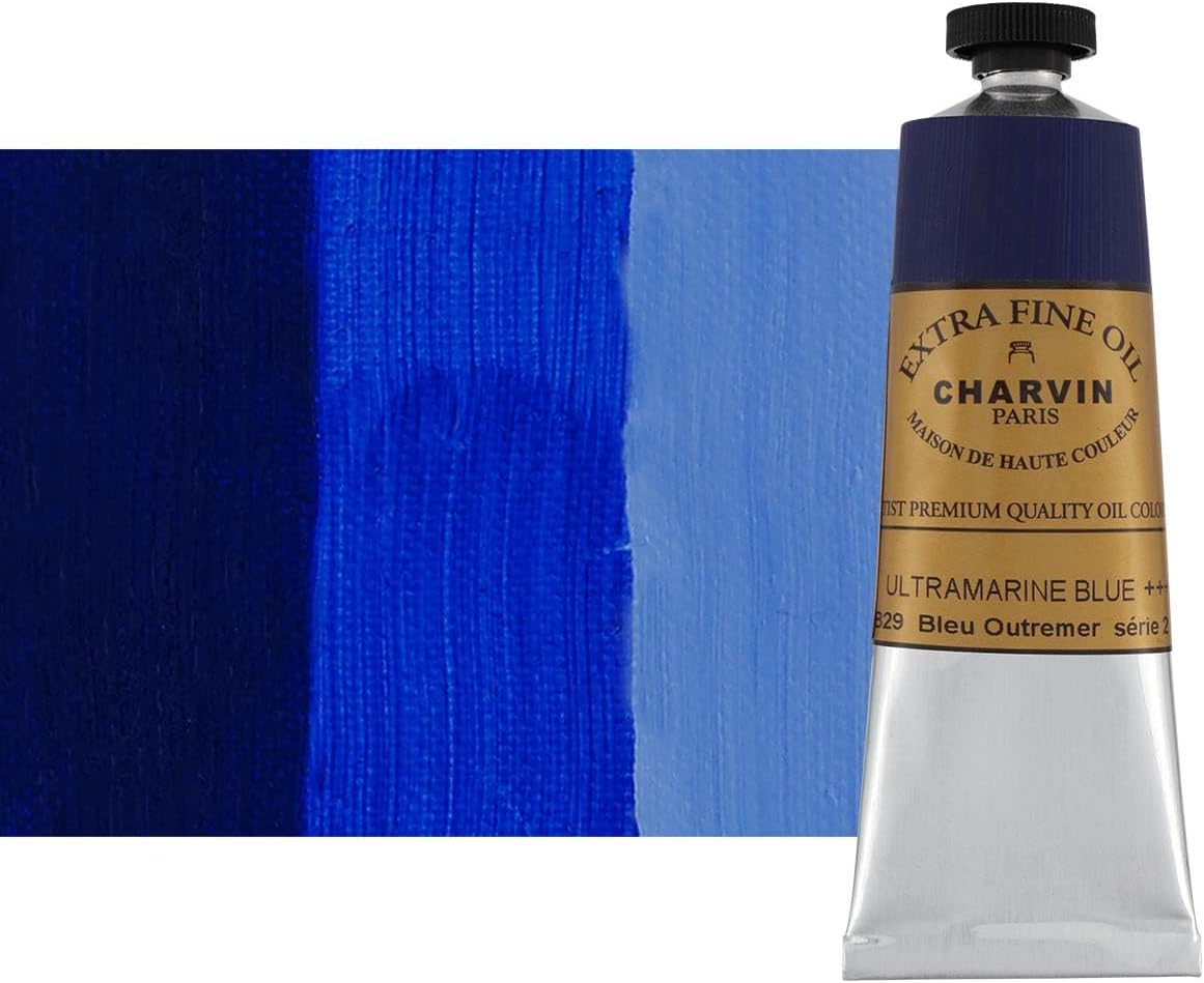 Charvin Extra Fine Oil Paint, Ultramarine Blue 60 ml - Triple-Milled, Rich Texture, Poppy Oil-Based, Light-Fast, Handmade, Archival Quality