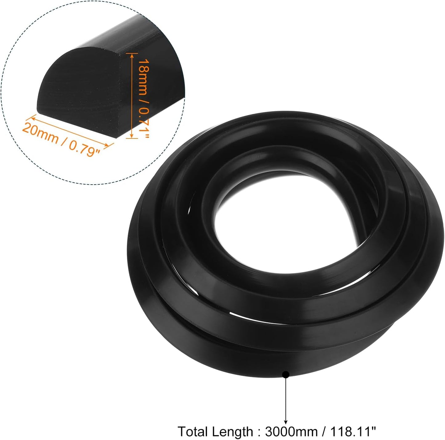 uxcell Flexible Molding Trim, 118 Inch Flexible Quarter Round Molding Silicone Peel and Stick Trim Self Adhesive Shower Water Barrier for Corner Decor Bathroom Kitchen, Black