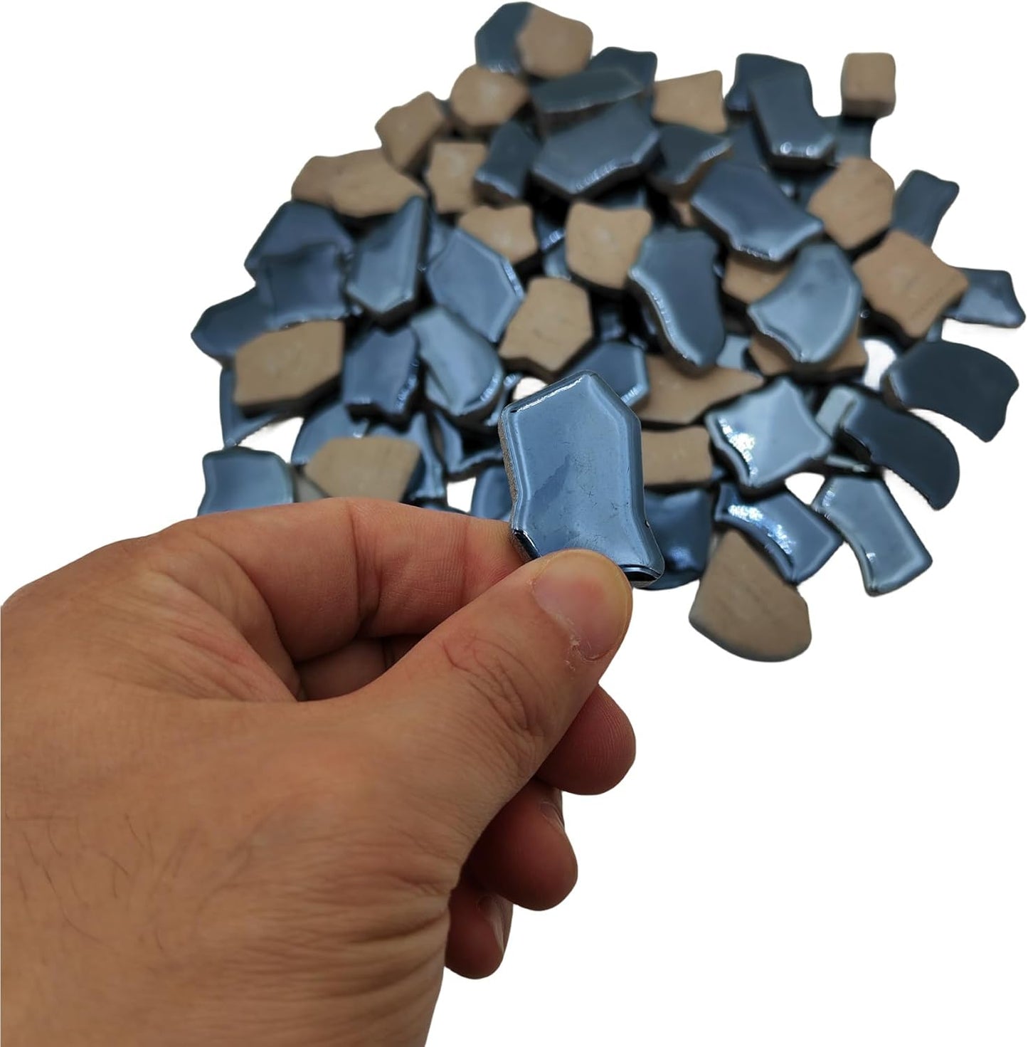 0.78"-1.57" Irregular Ceramics Mosaic Tiles,1.1LB Mosaic Pieces Stones for Home Decoration DIY Craft Plates Flowerpots Vases Cups Mosaic Making Supplies (Iridescent Black 1)