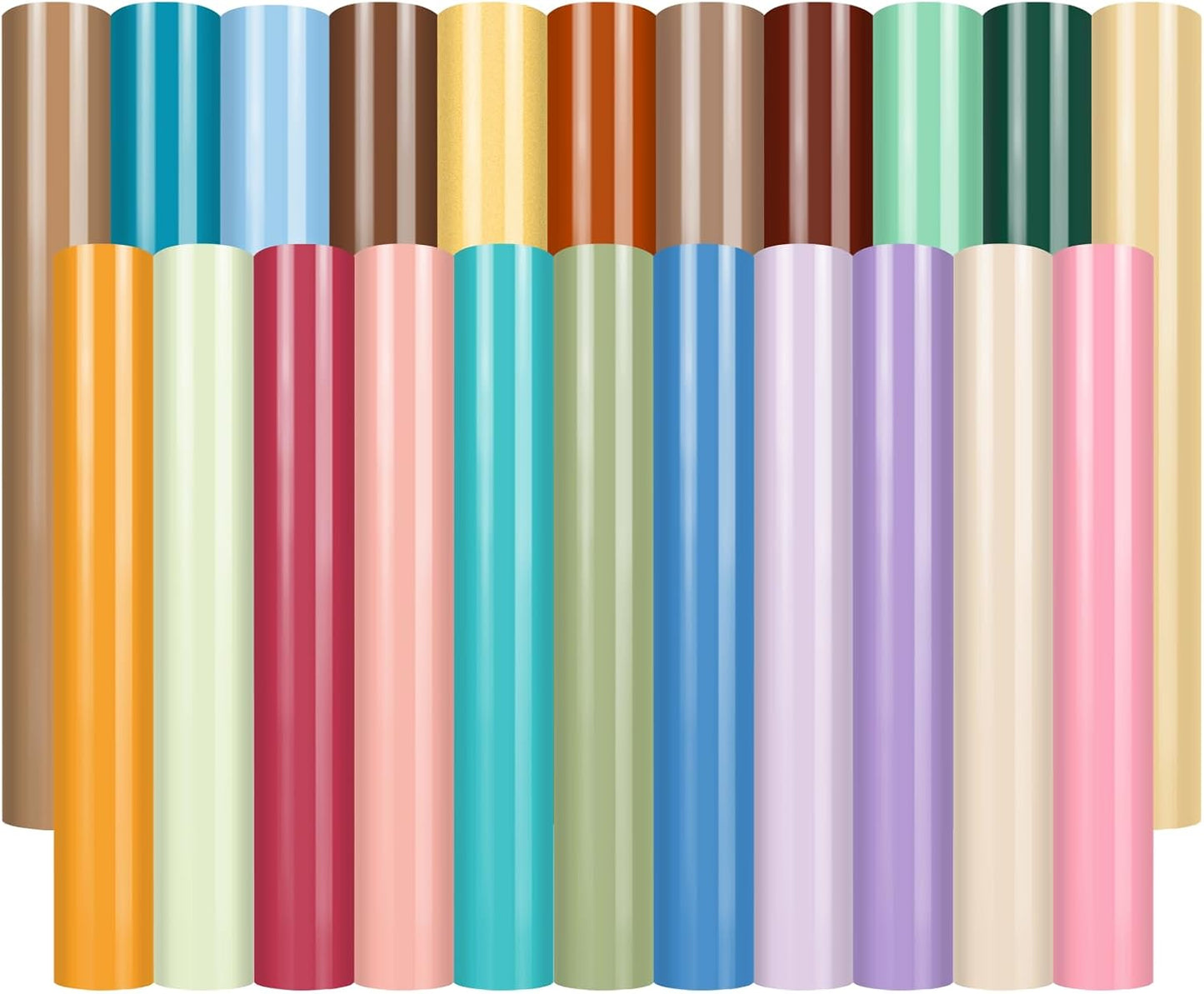 HTVRONT Boho Heat Transfer Vinyl - 23 Pack 12 x 10Inches Dark and Neutral Tone HTV Vinyl Bundle for T Shirts, Iron on Vinyl Easy to Cut & Weed for Heat Vinyl Design