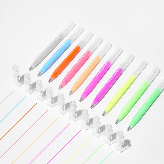 ROSYMENG 10 Colors Acrylic Gel Pens Set, Big-Capacity Ink Acrylic Paint Pen for Adults Coloring Books, Waterproof Paint Markers for Canvas, Rock, Wood, Drawing Doodling, Ceramic, Fabric, DIY Crafts