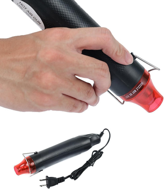 Heat Gun for Crafting, 110V 300W Handed Hot Air Gun, 3.28FT Ultra-Long Cable Portable Heat Gun with Stand and Power Cord for Shrinking Wrapping PVC, DIY Embossing and Drying Paint (Black)