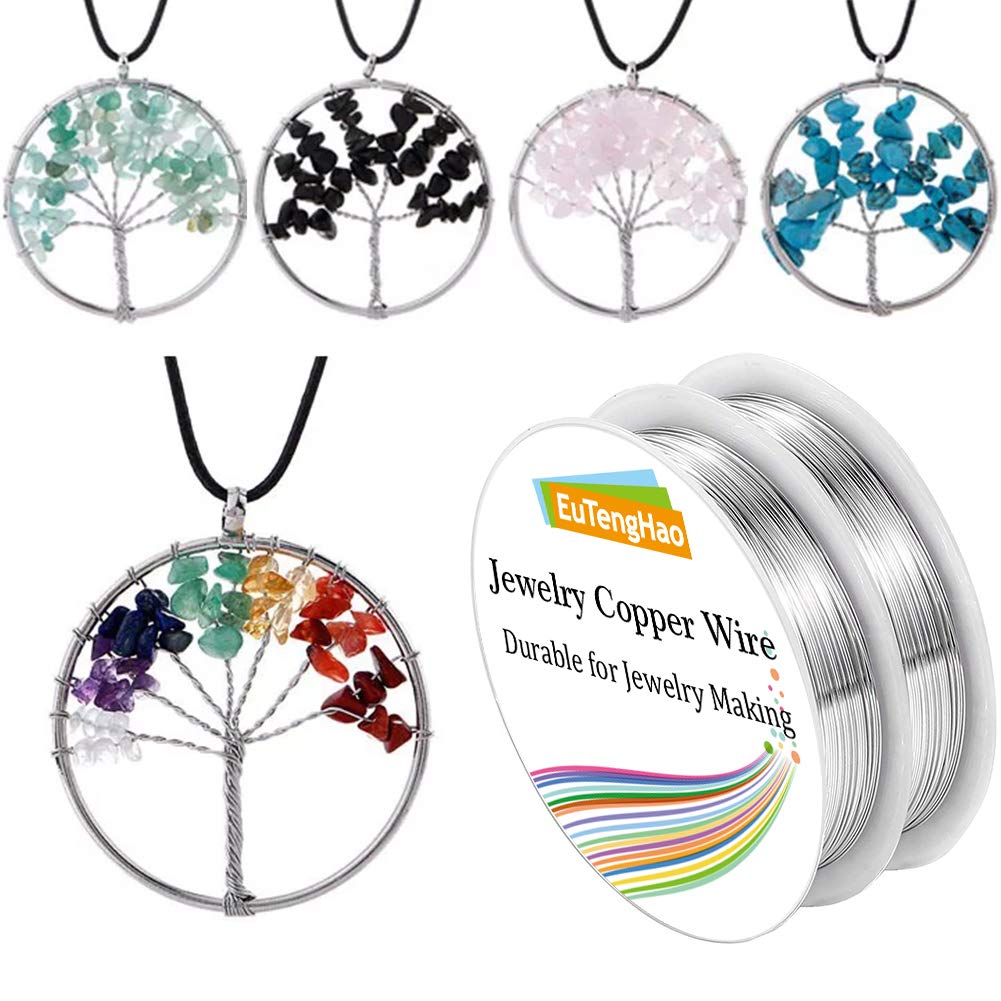 EuTengHao 6 Colors Jewelry Copper Wire Jewelry Beading Wire for Bracelet Necklaces Craft Jewelry Making Supplies (66 Yards,24 Gauge)