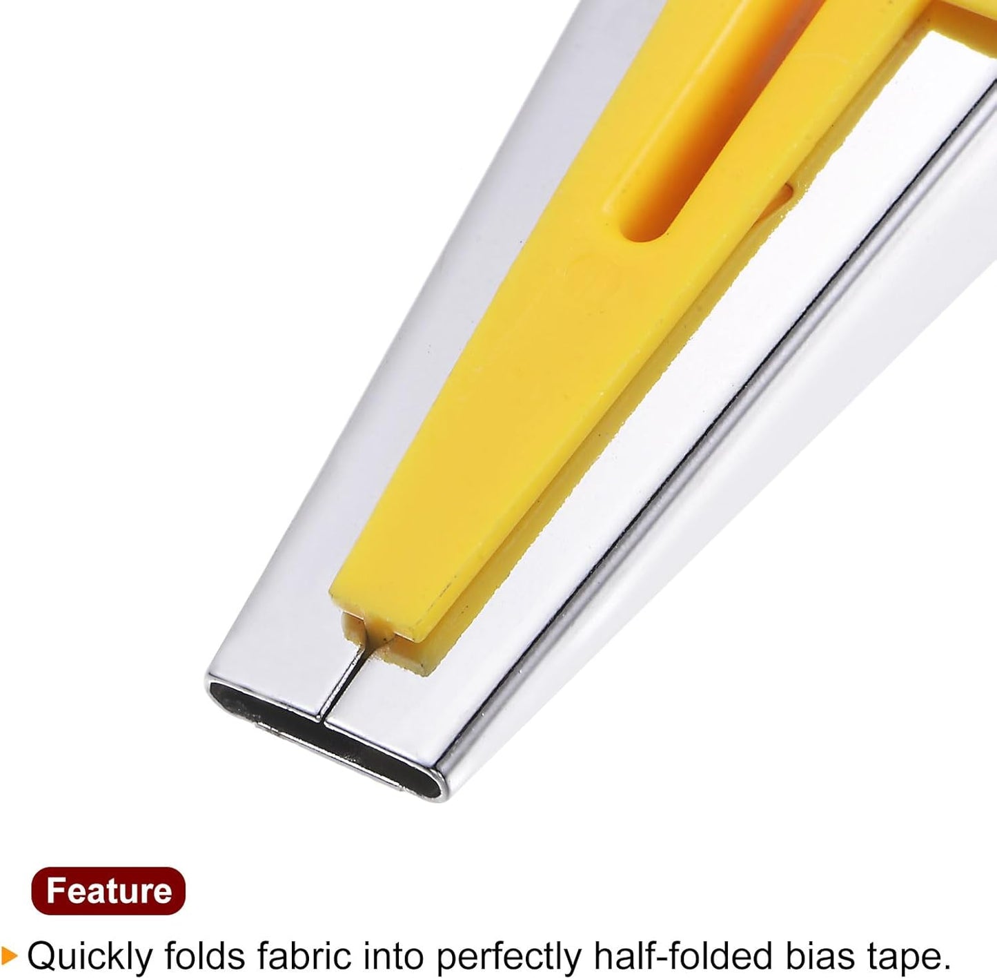HARFINGTON Bias Tape Maker Kit 12mm Single and Double Fold Fabric Bias Binding Maker Sew Tool for Fabric Quilting Sewing Crafting DIY, Yellow