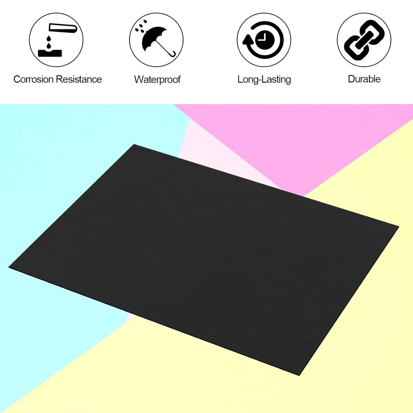 Anodized Aluminum Sheet Metal 12 x 16 x 1/16 Inch Black Metal Plates for Laser Engraving 1.50MM Thin Decorative Sheets for Crafting, House Decoration
