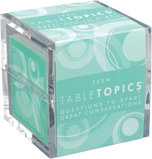 TableTopics Teen Conversation Cards for Teenagers with Their Family & Friends, 135 Fun Questions for Connection at Dinnertime, Hangouts, Game Night, & Classrooms