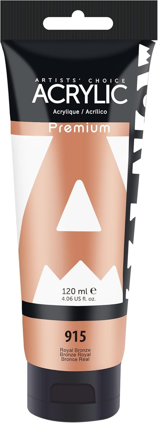 AUREUO Royal Bronze Acrylic Paint, 4 Fl Oz / 120ml Single Tube, Acrylic Metallic Paint for Canvas, Rocks, Wood, Ceramic, Fabric - Art Supplies for Beginners, Professionals, Artists
