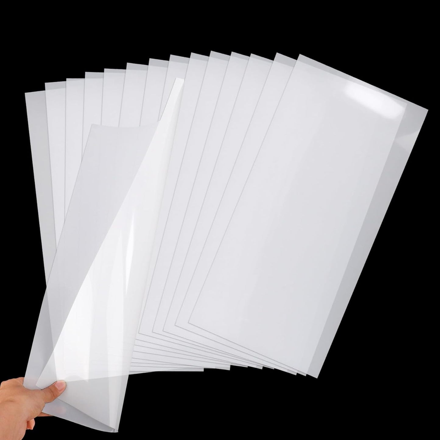 Klmnop 15 Sheets Mylar Sheet, 12 x 24 Inch/10 Mil, Milky Translucent PET Blank Stencil Sheet for Machines Cutting, Cut Tool Template Material, DIY Crafts Gift(10mil)