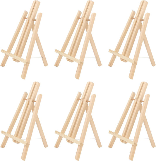 Kinlink 11.8 Inch Tall Wood Easels for Display Set of 6, Display Easel Tabletop, Painting Easel Stand for Artist Students