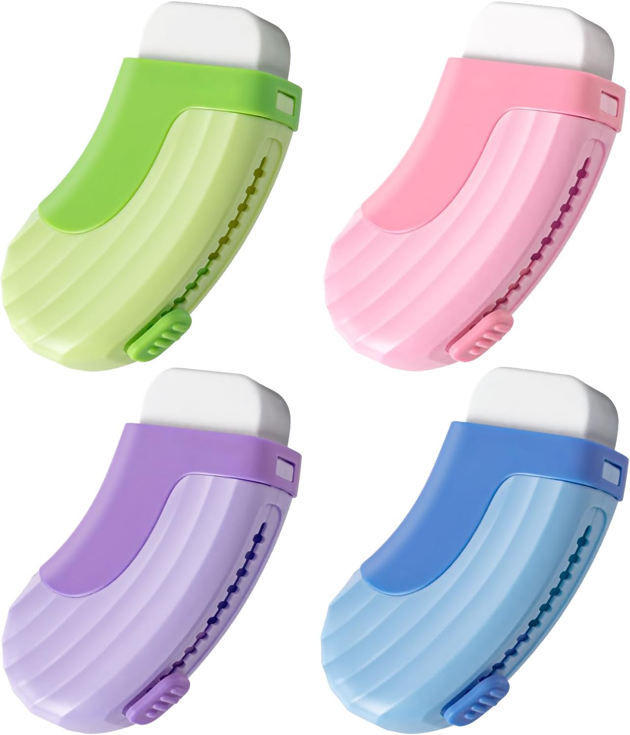 Pack Rubber Erasers Sliding Retractable Eraser, Large White Erasers for School Office Art Drawing Pencil Eraser for Kids