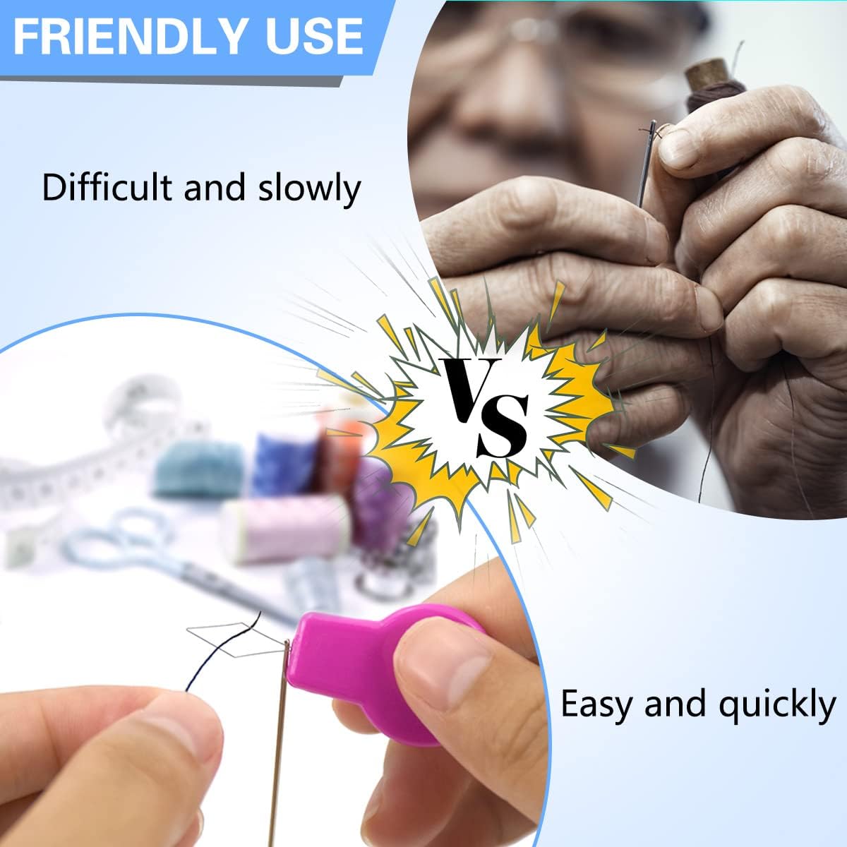 Lechchy 16 Pcs Sewing Machine Needle Threaders for Embroidery Floss, Cut-Off Thread Function, Gourd Shaped Simple Threader Tool for Hand Sewing, Sewing Crafting, with Clear Storage Box, 4 Colors