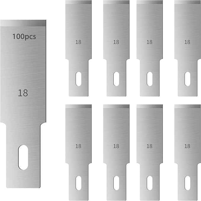 Headley Tools #18 Hobby Knife Blades(Pack of 100),Art Blades Cutting Tool with Storage Case for Craft, Hobby, Scrapbooking, Stencil