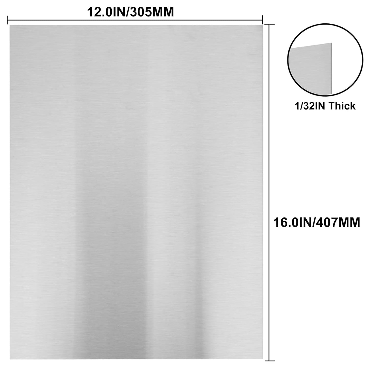 430 Stainless Steel Sheet Metal 12" x 16" x 1/32" Inch Metal Plates for Magnetic Mount Board Wall 20GA(0.80MM) 430 Stainless Steel Shim Stock Plates Metal Sheets for Crafting, Kitchen DIY, Office