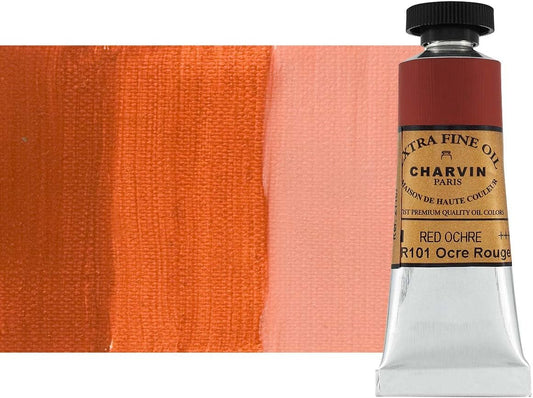 Charvin Extra Fine Oil Paint, Red Ochre 20 ml - Triple-Milled, Rich Texture, Poppy Oil-Based, Light-Fast, Handmade, Archival Quality