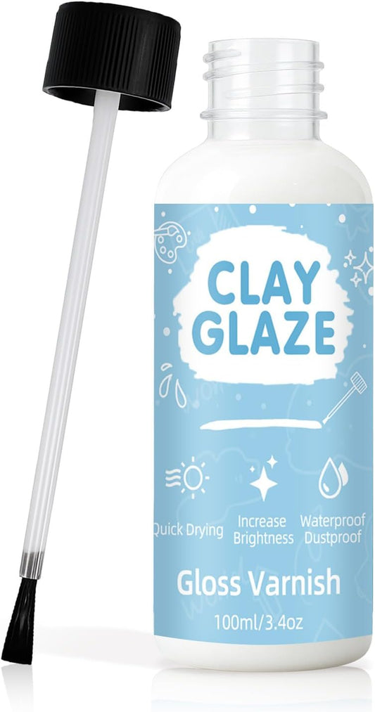 100ml Air Dry Clay Glaze,Clay Varnish Used to Prevent Clay Cracking,Scratches,and Wear,Improve Clay Gloss,for Ceramics,Oil Paintings,Wood