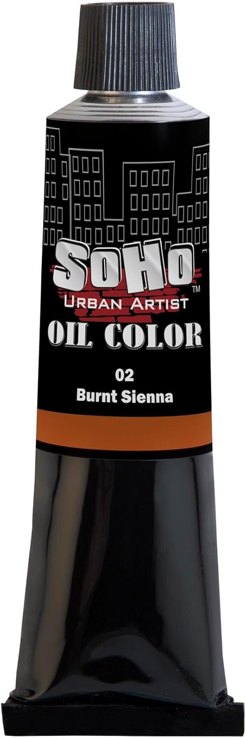 Soho Urban Artist Oil Paint - Burnt Sienna, 170 ml Tube - Best Valued Oil Colors for Painting, Excellent Pigment Load