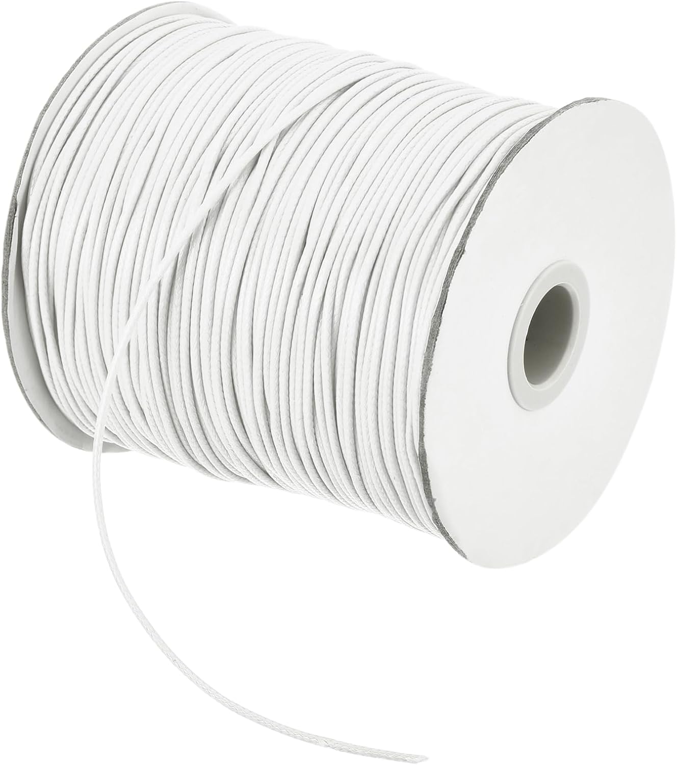 MECCANIXITY Waxed Cord 1.5mm Waxed Polyester Cord 175 Yard Wax String for Bracelet Making,Necklaces, Beading,Jewelry Making and DIY Crafts(White)