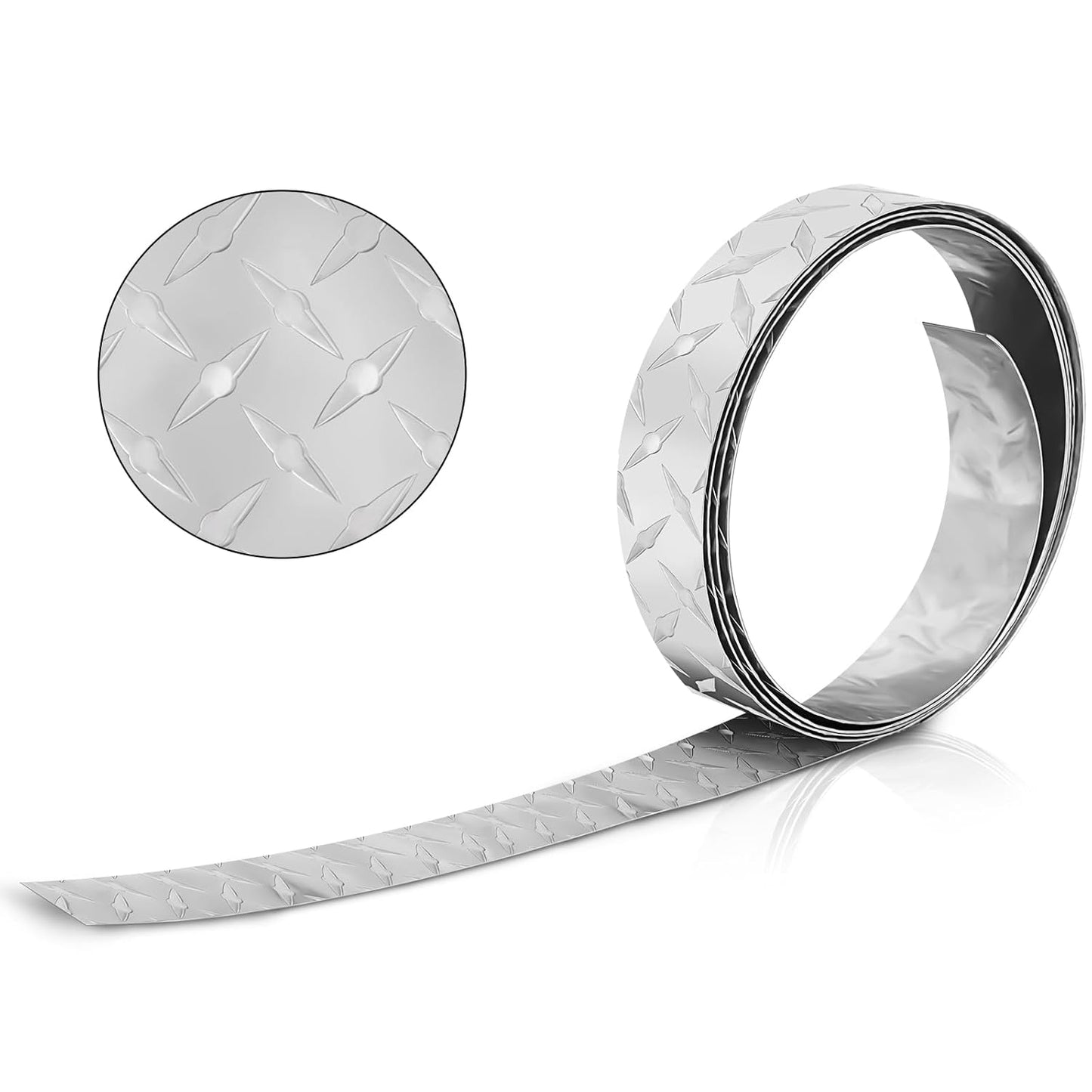 Diamond Plate Sheet Metal Aluminum Diamond Heavy Duty Tread Sheet Tread Plate for Wall Covering, Cargo Trailer, RV (120 × 2 Inch)