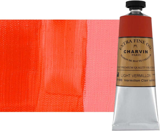 Charvin Extra Fine Oil Paint, Vermilion Light 60 mL - Triple-Milled, Rich Texture, Poppy Oil-Based, Light-Fast, Handmade, Archival Quality
