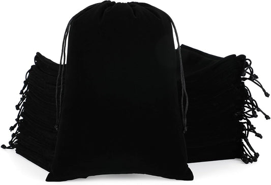 Velvet Drawstring Jewelry Bag, 50Pcs Black Dice Bag, 7x10 Tarot Card Holder, Or Wrapping Halloween Party Favors, Small Bussiness, Toys, Board Game