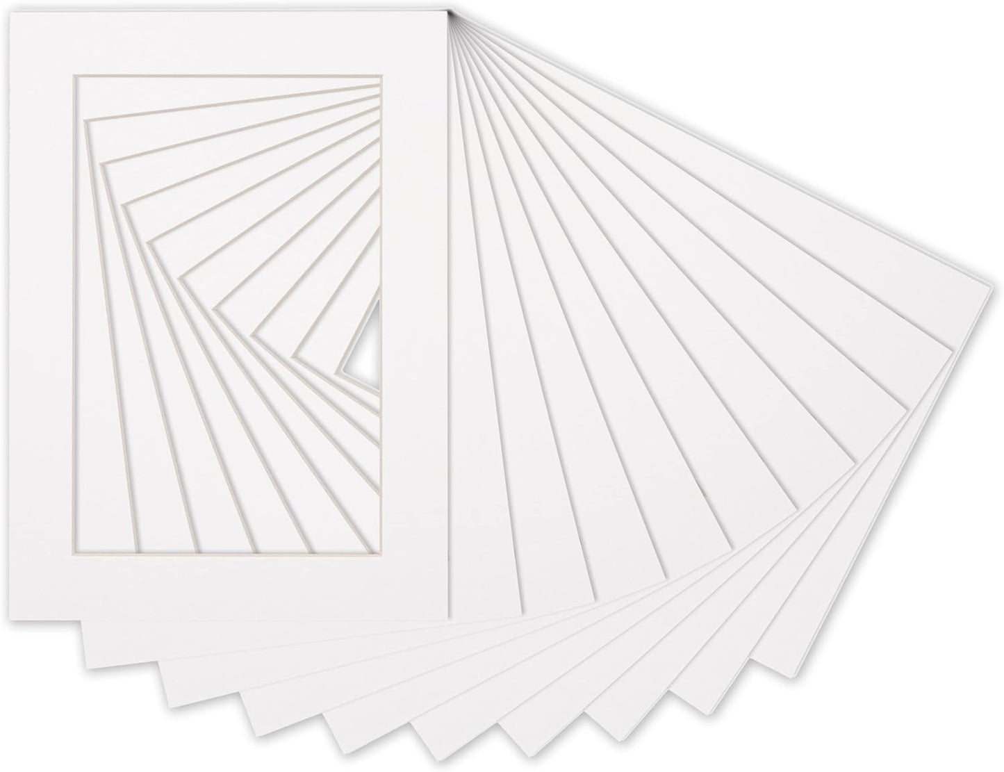 5x7 Mat for 8.5x11 Frame - Precut Mat Board Acid-Free White 5x7 Photo Matte Made to Fit a 8.5x11 Picture Frame, Premium Matboard for Family Photos, Show Kits, Art, Picture Framing, Pack of 10 Mats