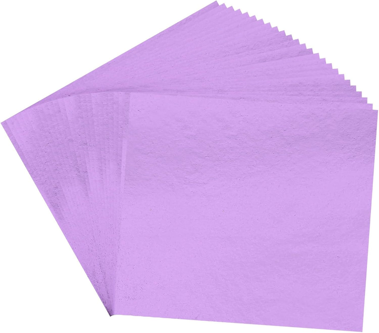 PATIKIL Gold Leaf Sheets for Art 3.7" x 3.4", 100 Pcs Gold Foil Sheet Metallic Leaf Papers for DIY Crafts Resin Furniture Nails Paintings Home Decoration, Light Purple