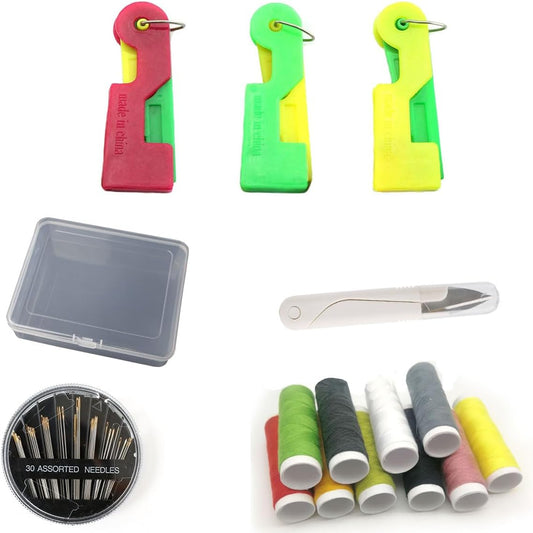 Automatic Needle Threader Set New Sewing Machine Accessories Plastic Auto Needle Threading Device Gifts for Mom and Neighbours (15 Pieces)