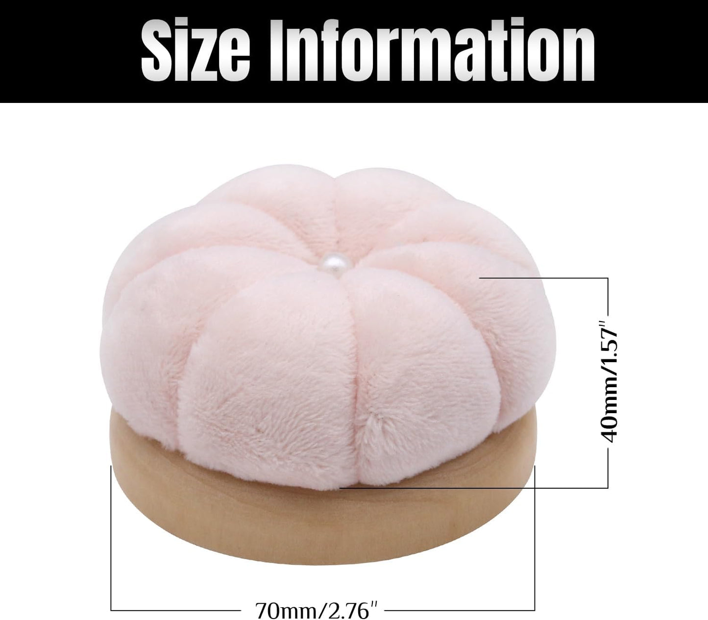 Uxney Pin Cushion,Wooden Sewing Pin Cushion Pincushion Needle Cushion for Sewing Quilting Needlework DIY Crafts(Light Pink,2 PCS)