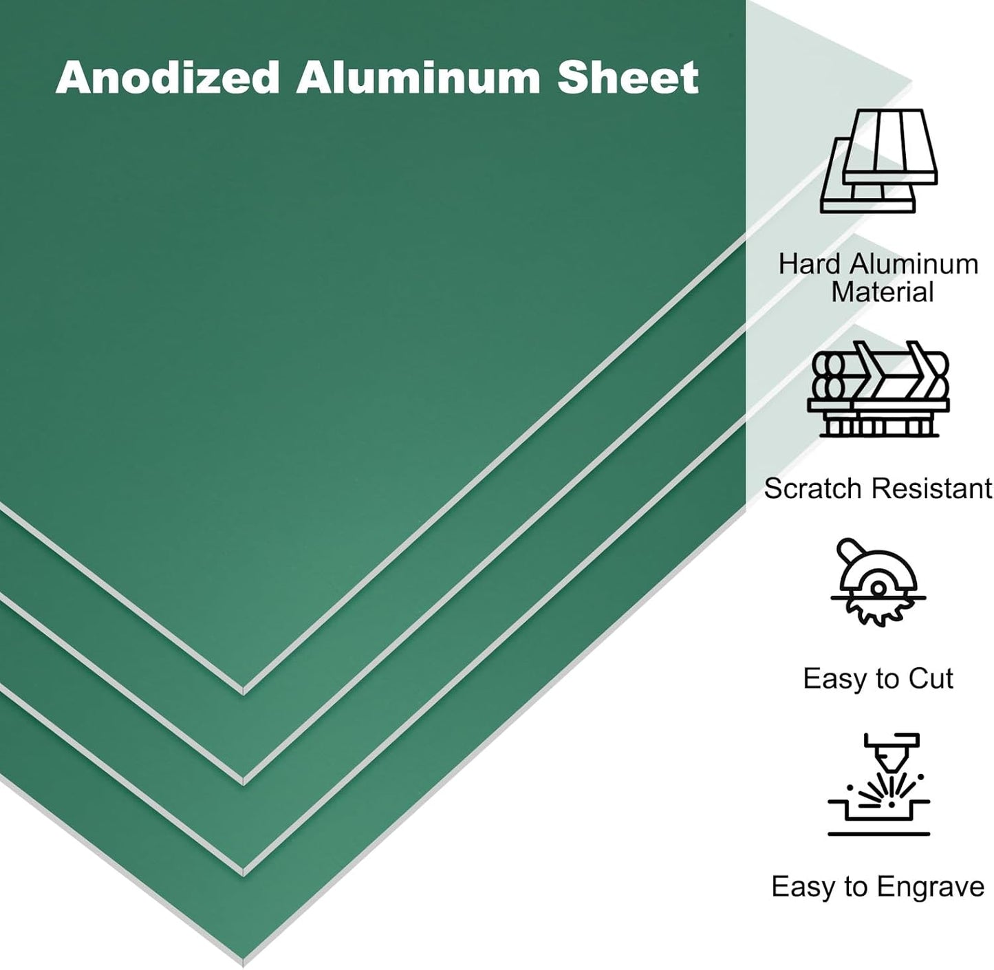 PATIKIL 3.3x2.1x1/32inch Anodized Aluminum Sheet, 10Pcs Metal Rectangle Aluminum Plate 0.8mm Thick Engraving Blanks for Laser Engraving DIY Decorative Crafting Home Decoration, Green