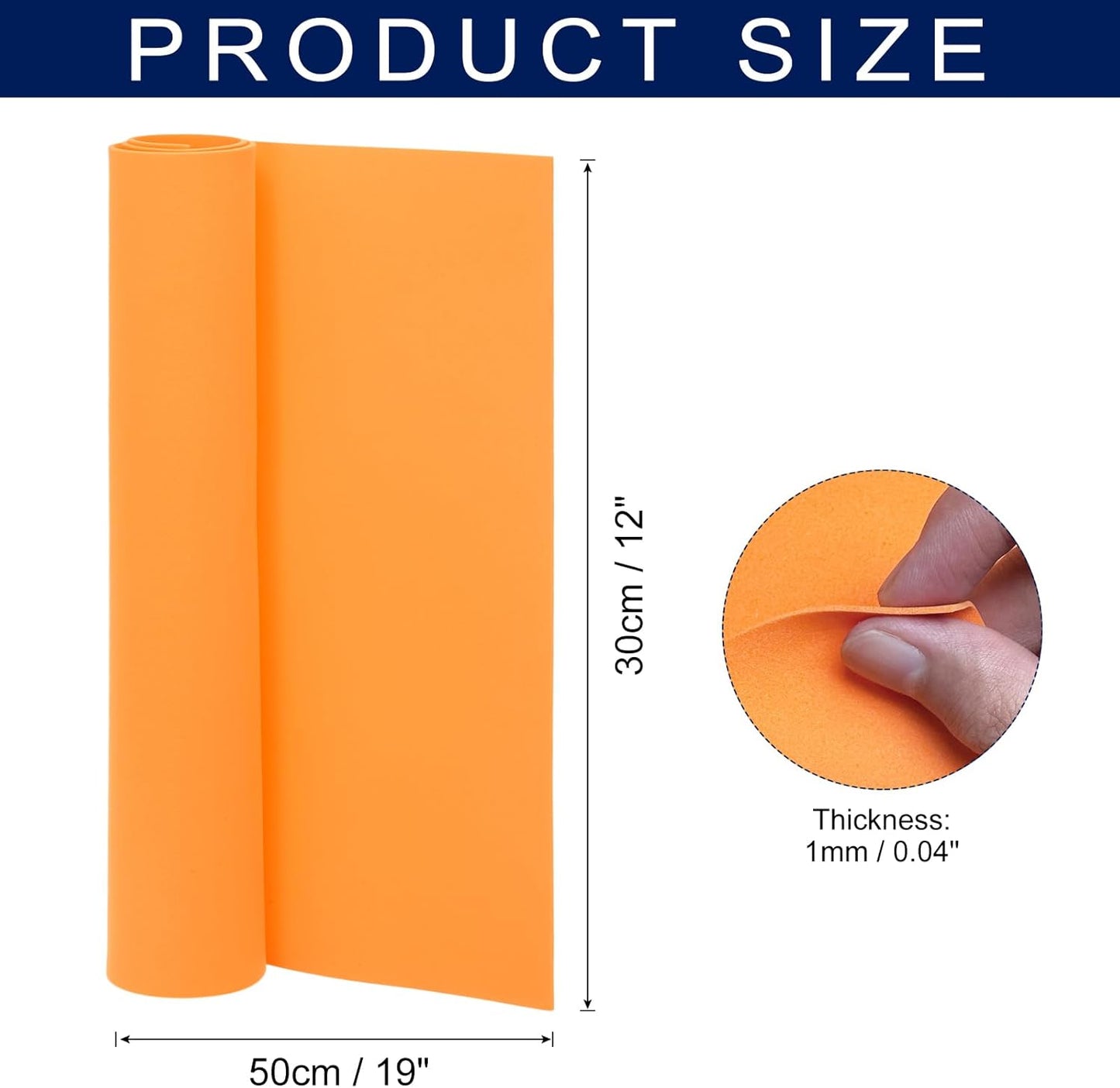 MECCANIXITY Foam Sheets Crafts 19x12 Inch 1mm EVA Craft Foam Paper Foam Sheets for Crafts Projects DIY Cosplay Modeling, Orange