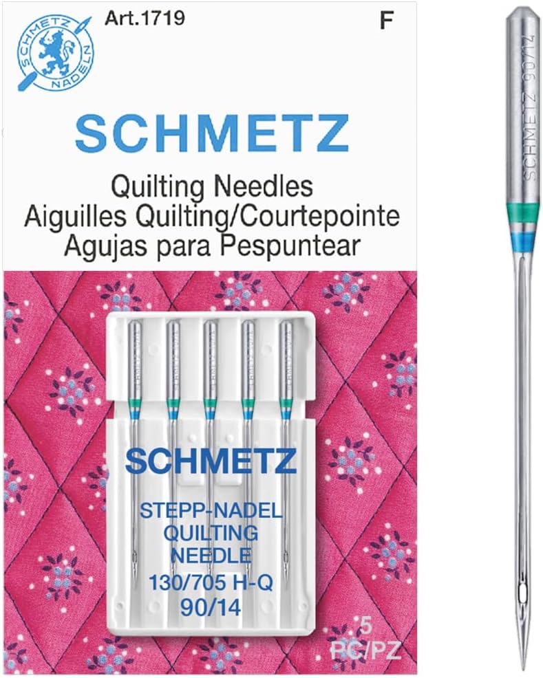 SCHMETZ Quilting Needles - Size 90/14, 5-Needle Cards, Pack of 10