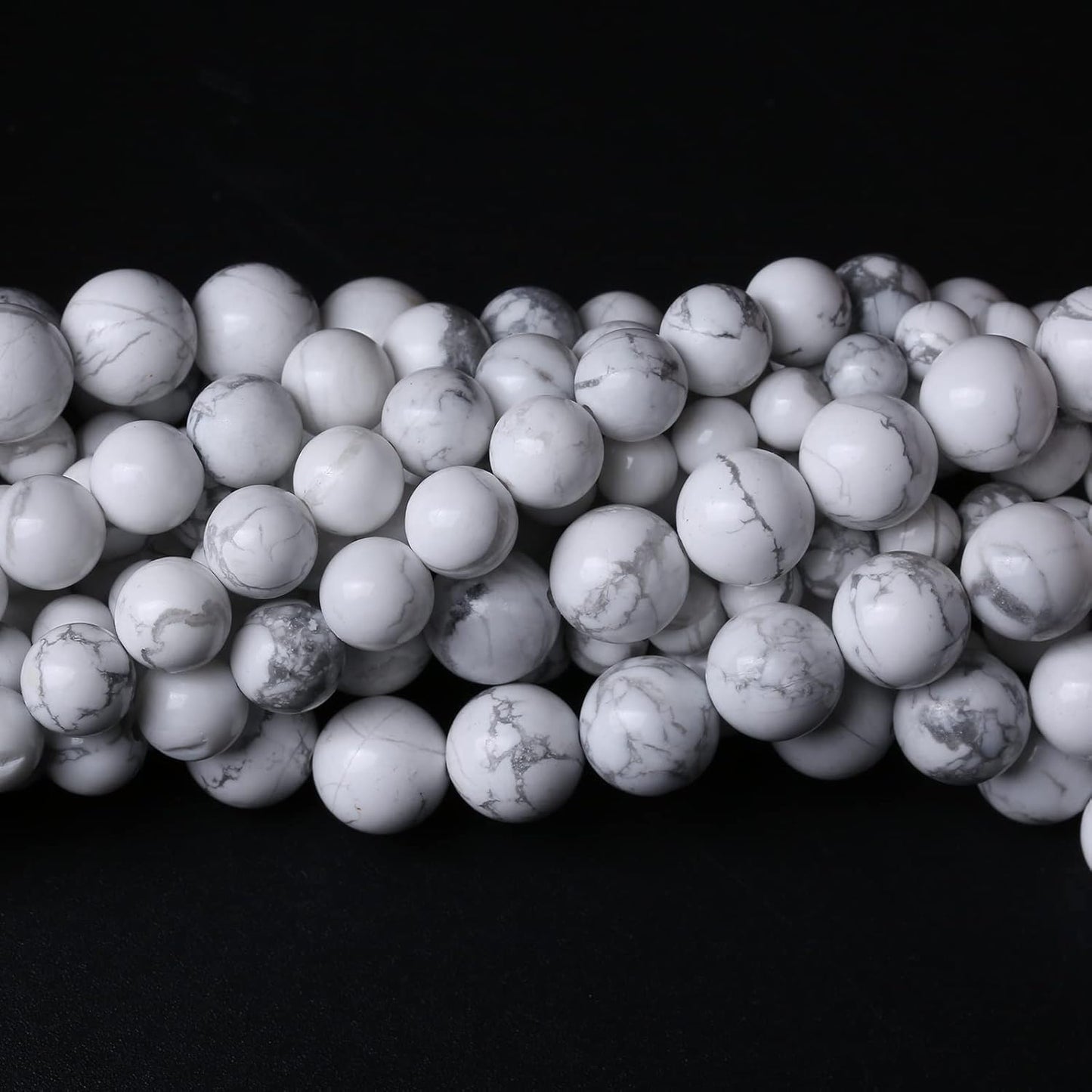 90pcs 4mm AAA Natural Stone Beads White Howlite Turquoises Round Loose Beads for Jewelry Making DIY Bracelet (White Howlite Turquoises, 4mm)