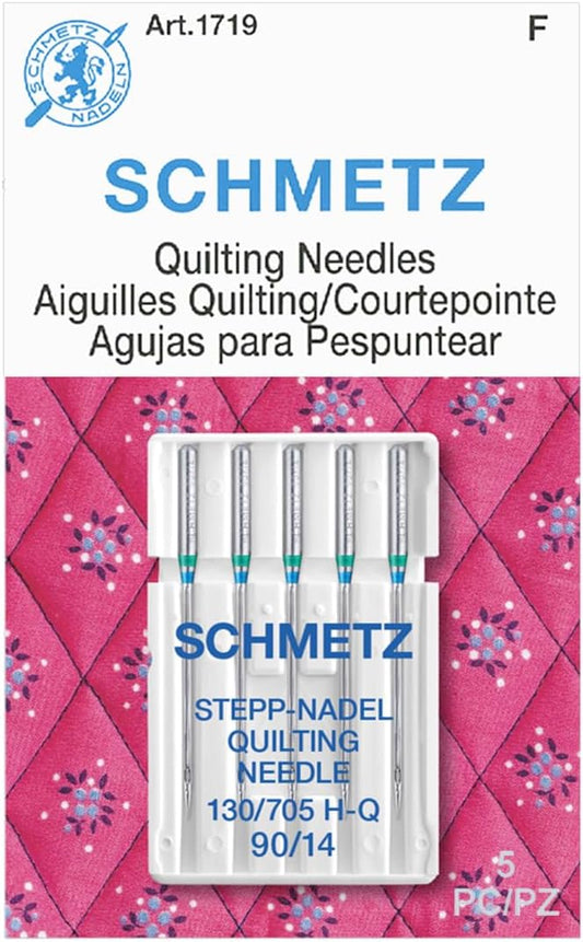 SCHMETZ Quilting Needles - Size 90/14, 5-Needle Cards, Pack of 1
