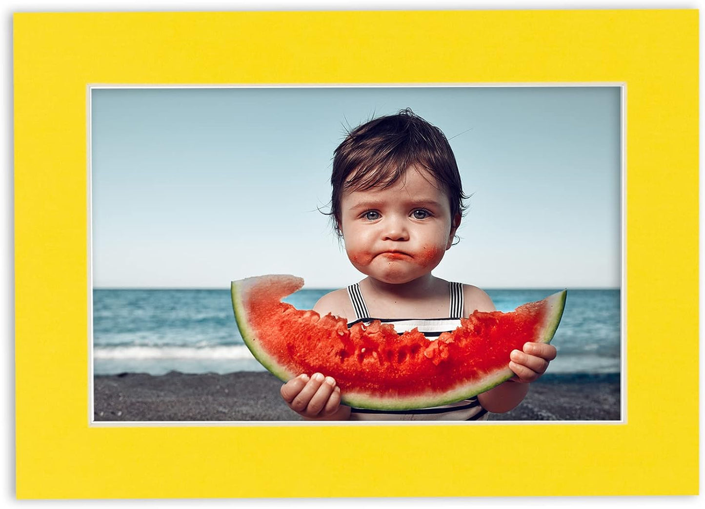 6x8 Mat for 8x10 Frame - Precut Mat Board Acid-Free Yellow 6x8 Photo Matte Made to Fit a 8x10 Picture Frame, Premium Matboard for Family Photos, Show Kits, Art, Picture Framing, Pack of 1 Mat