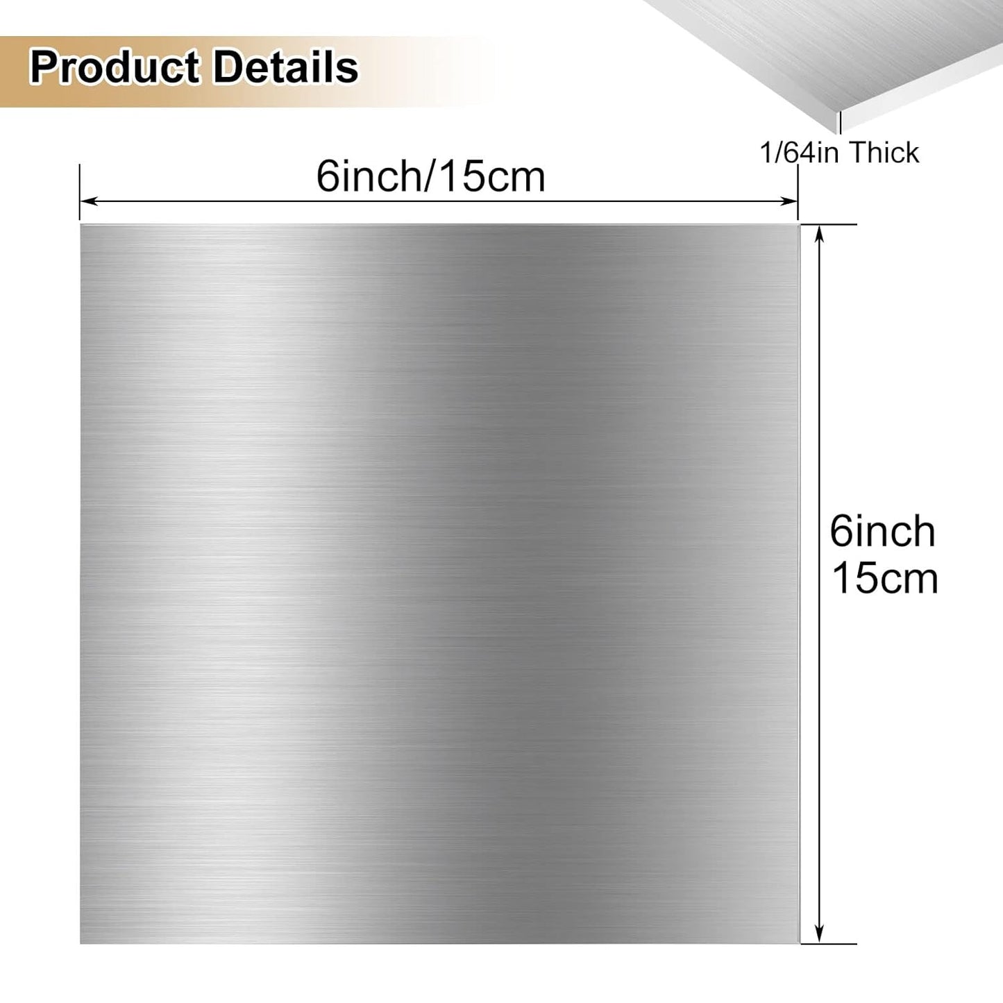 20 Pack 6061 T6 Aluminum Sheet Metal 6 x 6 x 1/64 Inch Flat Plain Aluminum Plate Covered with Protective Film, 6061 Aluminum Sheet Plate for Crafting, Finely Polished and Deburred