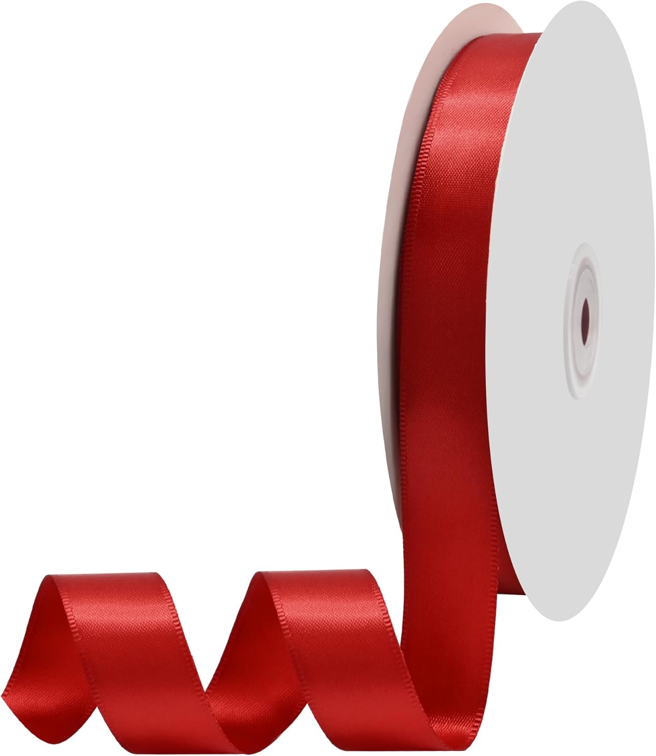 Red Satin Ribbon 3/4" X 50 Yards Solid Color Double Faced Ribbons Perfect for Crafts, Wedding Decor, Bow Making, Arts Sewing and More