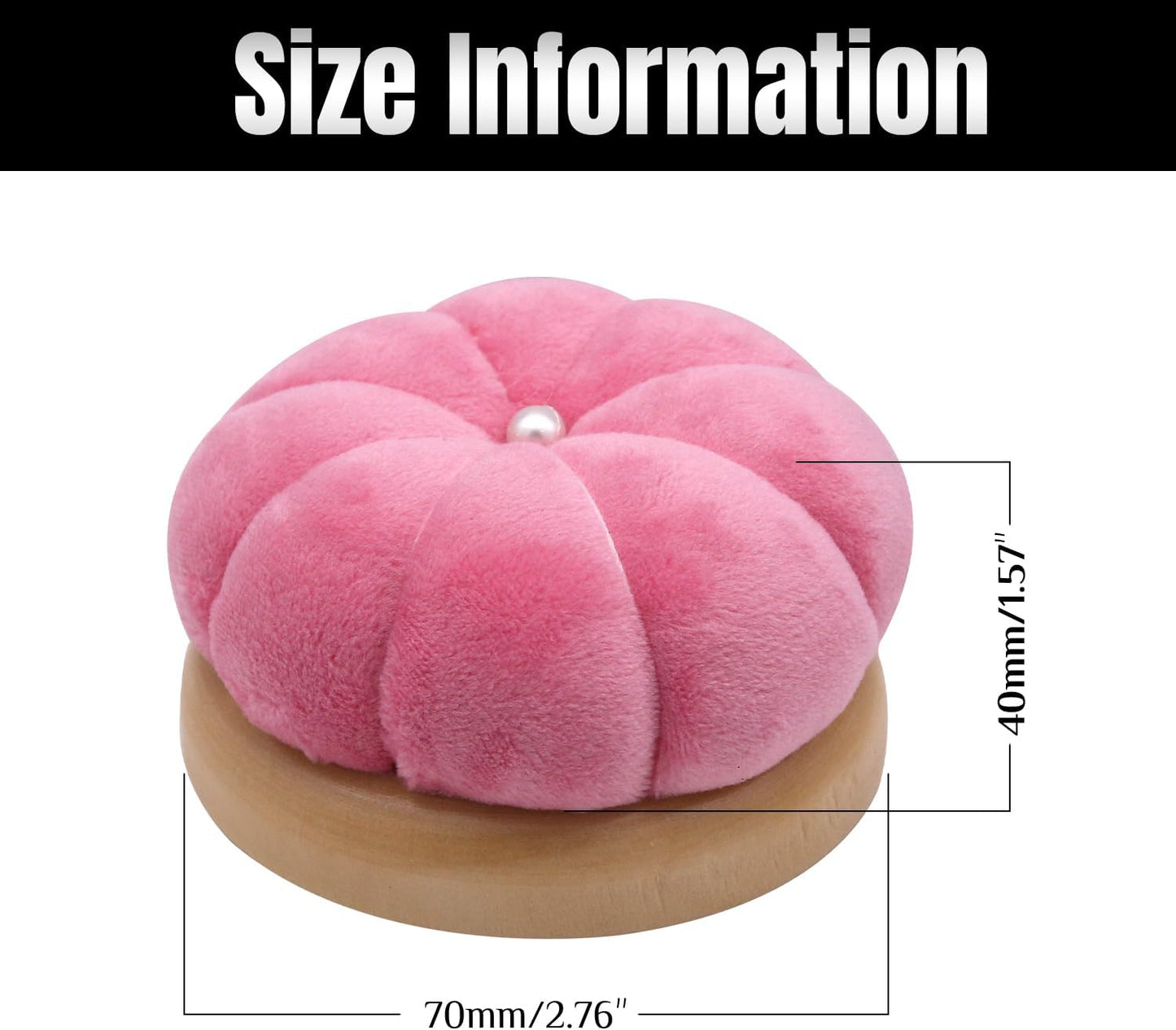 Uxney Pin Cushion,Wooden Sewing Pin Cushion Pincushion Needle Cushion for Sewing Quilting Needlework DIY Crafts(Pink,2 PCS)