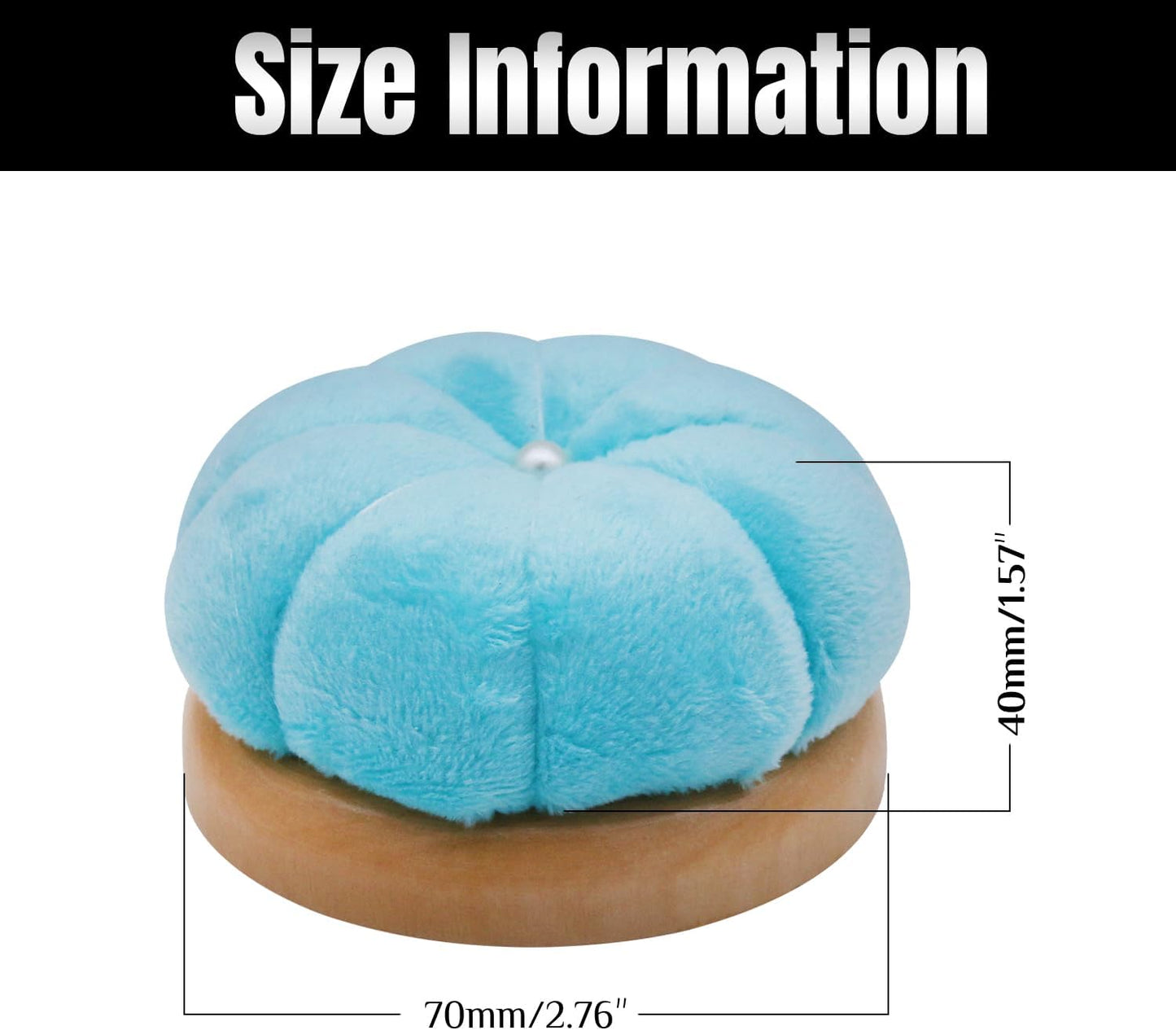 Uxney Pin Cushion,Wooden Sewing Pin Cushion Pincushion Needle Cushion for Sewing Quilting Needlework DIY Crafts(Moon Green,2 PCS)